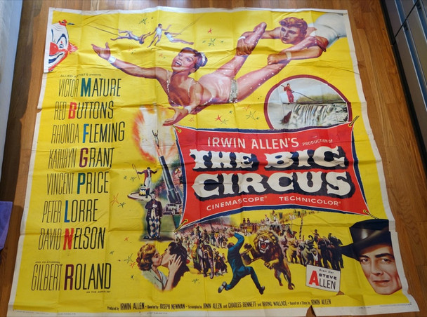 BIG CIRCUS, THE (1959) 26651 Movie Poster  Rare U.S. Six-Sheet  Rhonda Fleming  David Nelson  Vincent Price  Joseph M. Newman Allied Artists Original Six Sheet Poster (81x81) Folded  Very Good to Fine Condition  Theater Used