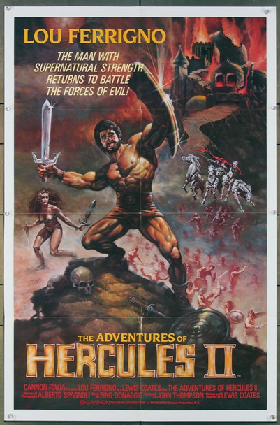 ADVENTURES OF HERCULES II, THE (1985) 1148   Art by Steve Huston Cannon Original One-Sheet Poster (27x41) Folded  Very Fine Plus Condition