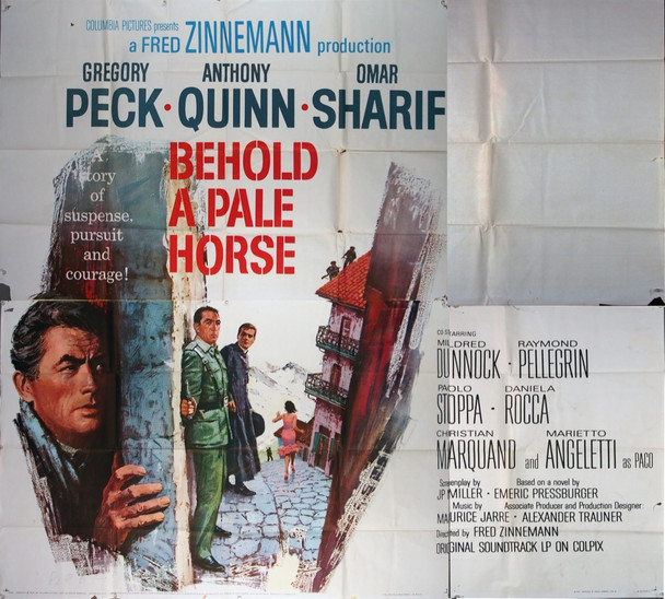 BEHOLD A PALE HORSE (1964) 13221 Movie Poster  (81x81) Anthony Quinn  Gregory Peck  Omar Sharif  Fred Zinnemann Columbia Pictures Original Six Sheet Poster (81x81) Folded  Average Used Fair to Good Condition