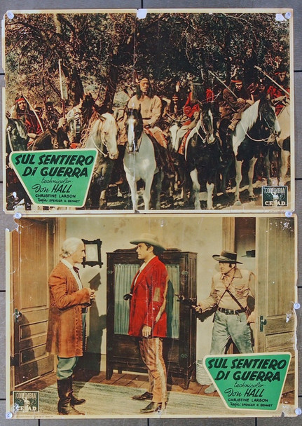 BRAVE WARRIOR (1952) 25240 Columbia Pictures Original Italian Fotobustas (14x19)  Two Different  Good to Very Good Condition