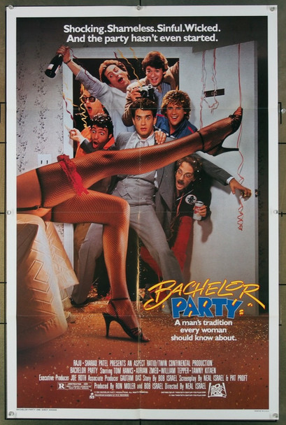 BACHELOR PARTY (1984) 3104 Movie Poster  Tom Hanks  George Grizzard  Rosanne Katon Deborah Harmon   20th Century Fox Original U.S. One Sheet Poster  (27x41)  Folded  Very Fine Condition