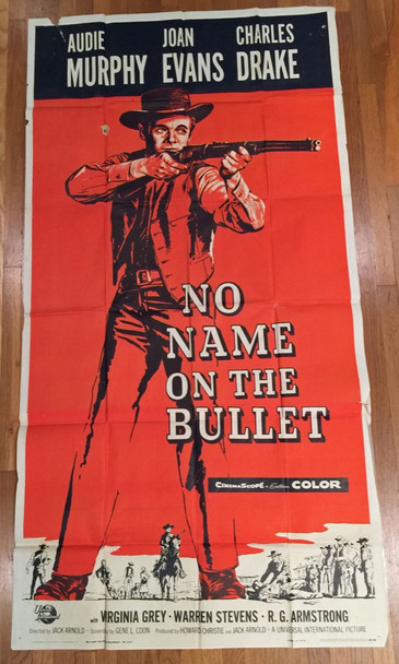 NO NAME ON THE BULLET (1959) 12874 Universal Pictures Original Three Sheet Poster (41x81) Theater-Used Average Used Condition  Folded