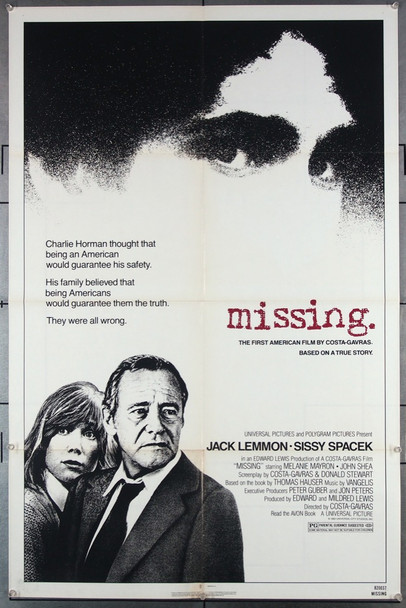MISSING (1982) 27257  Movie Poster  Sissy Spacek  Jack Lemmon  Costa-Gavras   Original Universal PIctures One Sheet Poster (27x41).   Folded.   Very Fine Condition.