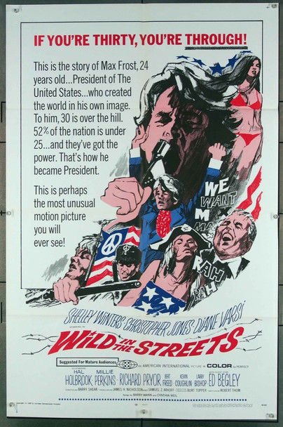 WILD IN THE STREETS (1968) 7755 Movie Poster American International Original One-Sheet Poster (27x41) Folded  Very Fine Condition