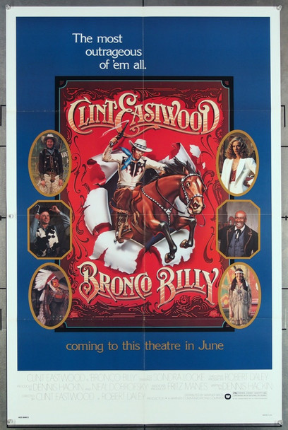BRONCO BILLY (1980) 27129 Movie Poster  Folded  Very Fine Condition  Clint Eastwood  Sondra Locke  Scatman Crothers Warner Brothers Original One-Sheet Poster  Advance Style  (27x41) Folded  Very Fine
