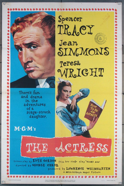 ACTRESS, THE (1953) 27614  Movie Poster (27x41) Jean Simmons  Spencer Tracy  Teresa Wright  Anthony Perkins     Original One-Sheet Poster (27x41) Folded  Fine Plus Condition