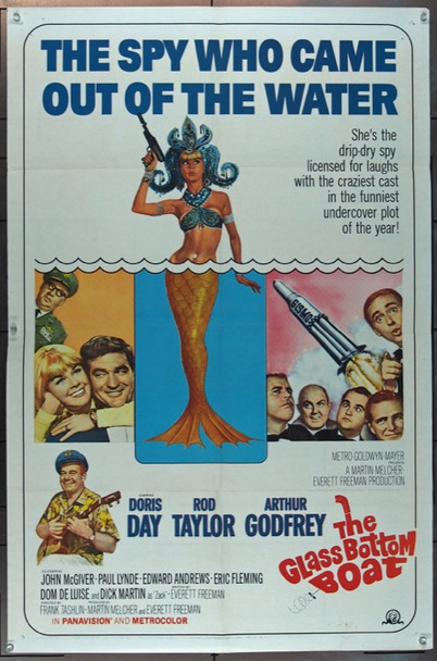 GLASS BOTTOM BOAT, THE (1966) 11471 MGM Original One Sheet Poster   27x41  Folded  Fine Plus Condition