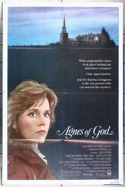 AGNES OF GOD (1985) 2688 Movie Poster  Jane Fonda  Anne Bancroft  Meg Tilly Columbia Pictures Original One Sheet Poster (27x41) Folded  Very Fine Condition