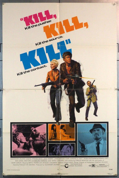 KILL (1972) 11778 Cinerama Releasing Original One-Sheet Poster (27x41)  Folded  Very Good Plus