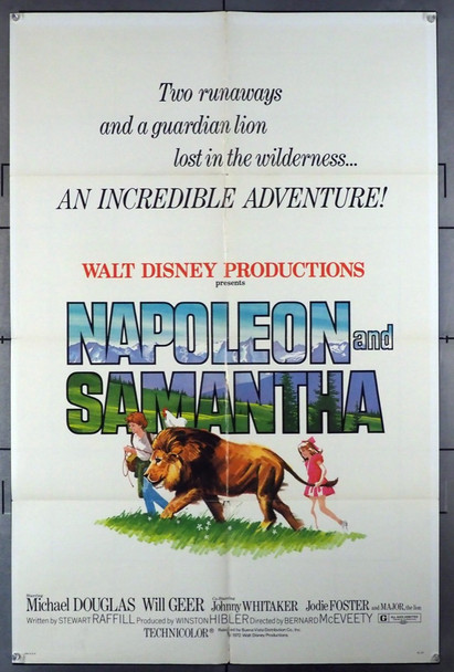 NAPOLEON AND SAMANTHA (1972) 10890 Walt Disney Company Original U.S. One-Sheet Poster (27x41) Folded  Good Condition