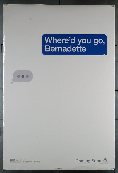 WHERE'D YOU GO, BERNADETTE (2019) 28791 Original U.S. One-Sheet Poster (27x40) Advance "Twitter" Style  Rolled  Fine Plus Condition