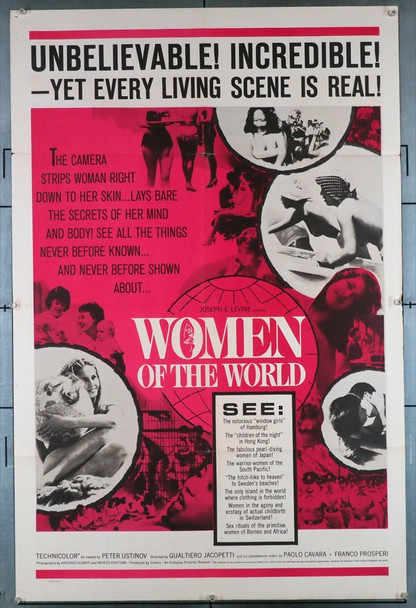 DONNA NEL MONDO, LA  (1963) 11984   WOMEN OF THE WORLD Movie Poster Original U.S. One-Sheet Poster (27x41) Folded  Very Good Condition  Theater-Used
