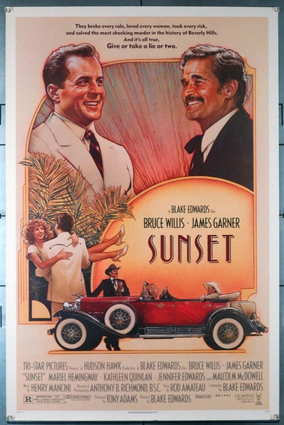 SUNSET (1988) 598   Art by Drew Struzan Original U.S. One-Sheet Poster (27x41) Rolled  Very Fine  Art by Drew Struzan