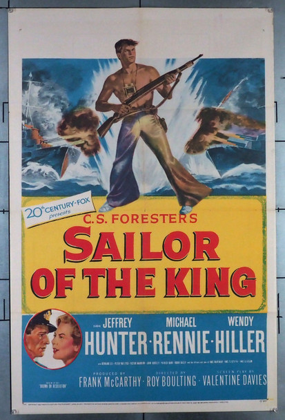 SAILOR OF THE KING (1953) 11435 Movie Poster (27x41)  Jeffrey Hunter  Michael Rennie  Wendy Hiller  Roy Boulting  C.S. Forester Original U.S. One-Sheet Poster (27x41) Folded  Very Good Plus Condition