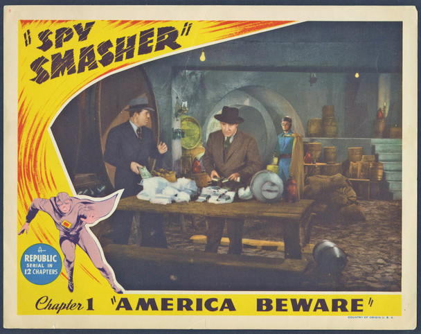 SPY SMASHER (1942) 9343 Movie Poster  Original Chapter One Lobby Card (11x14)  William Witney Republic Pictures Original U.S. Scene Lobby Card   Chapter One Serial Card