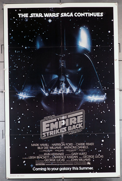 STAR WARS: EPISODE V - EMPIRE STRIKES BACK, THE (1980) M29370  Original Movie Poster    Advance or Teaser Movie Poster Original U.S. One-Sheet Teaser Movie Poster (27x41) Folded  Very Fine Plus Condition