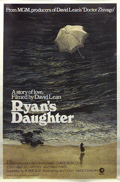 RYAN'S DAUGHTER (1970) 13199   Robert Mitchum   Sarah Miles   David Lean   Art by Ron Lesser Original MGM One Sheet Poster (27x41).  Rolled.  Very Fine Plus Condition.
