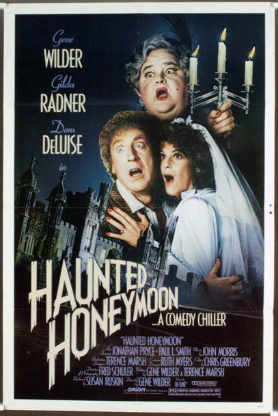 HAUNTED HONEYMOON (1986) 10481  Movie Poster  GENE WILDER   GILDA RADNER   DOM DeLUISE Original Orion Pictures One Sheet Poster (27x41).  Folded.  Fine Plus Condition