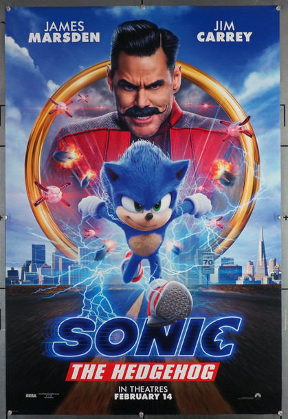 SONIC THE HEDGEHOG (2020) 29519  Movie Poster   Jim Carrey   James Marsden Original U.S. One-Sheet Poster (27x40)  Rolled  Fine Plus Condition