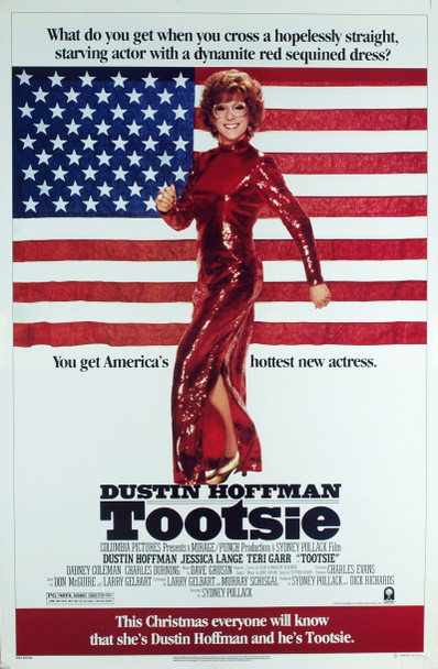 TOOTSIE (1983) 8210  Movie Poster (27x41) Rolled  Dustin Hoffman in Drag as Tootsie Original Columbia Pictures Advance One Sheet Poster (27x41).  Rolled.  Very Fine Plus Condition.