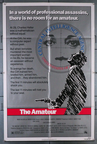 AMATEUR, THE (1981) 29544  Movie Poster (27x41)  Christopher Plummer  John Savage  Marthe Keller   Charles Jarrott Original One-Sheet Poster (27x41)  Folded  Very Fine Condition