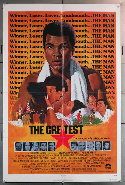 GREATEST, THE (1977) 3110 Movie Poster (27x41) Folded  Muhammad Ali as Muhammad Ali  Art by Robert Earl Tannenbaum Columbia Pictures Original One-Sheet Poster (278x41) Folded  Fine Plus Condition