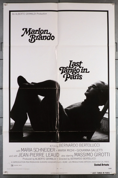 LAST TANGO IN PARIS (1973) 15268  Movie Poster  Marlon Brando  Maria Schneider  Bernardo Bertolucci Original U.S. One-Sheet Poster (27x41) Style A  Folded  Fine Plus