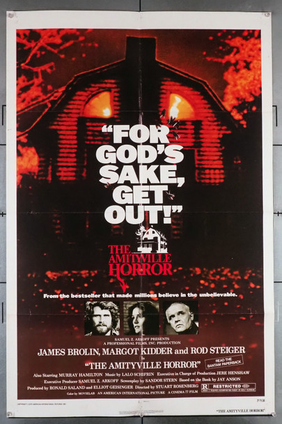 AMITYVILLE HORROR, THE (1979) 29704  Movie Poster  James Brolin  Rod Steiger  Amy Wright  Murray Hamilton  Stuart Rosenberg Original U.S. One-Sheet Poster (27x41)  Folded  Good Condition   Theater-Used