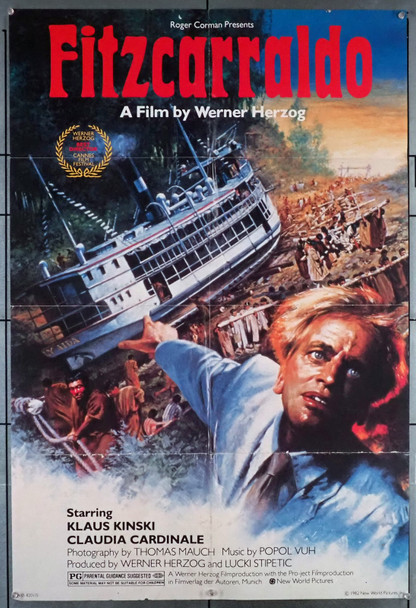 FITZCARRALDO (1982) 30034  Movie Poster  27x41  Folded  Klaus Kinski  Claudia Cardinale  Werner Herzog Original U.S. One-Sheet  (26 3/8 x 39 1/2)  Folded  Theater Used  Good to Very Good
