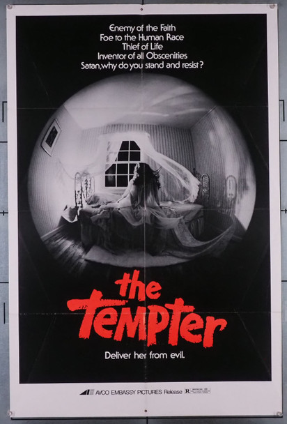 ANTICHRIST, THE (1974) 30126  American Title: THE TEMPTER  Mel Ferrer  Arthur Kennedy  Alberto De Martino Original U.S. One-Sheet Poster  Advance or Teaser One-Sheet  Theater-Used  Very Good Plus to Fine Condition