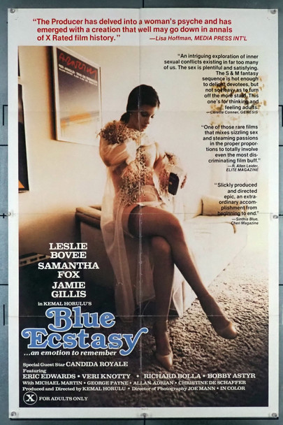BLUE ECSTASY (1980) 30168  Movie Poster   Adult Film  Original U.S. One-Sheet Poster (27x41)  Folded  Fine Plus Condition