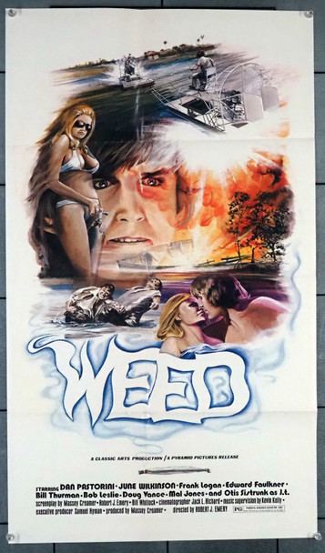 WEED (1975) Original Movie Poster (19x33) Folded   June Wilkinson   Dan Pastorini  Marijuana Exploition Film  Robert J. Emery Original Pyramid Pictures Special Size Movie Poster (19x33) Folded  Very Good Plus Condition