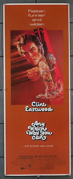 ANY WHICH WAY YOU CAN (1980) 29870 Movie Poster (14x36) Clint Eastwood  Sondra Locke  Ruth Gordon  Buddy Van Horn Original U.S. Insert Poster (14x36) Never Folded  Fine Plus Condition