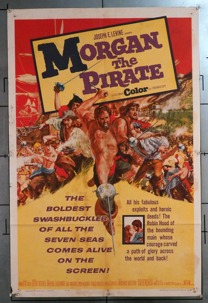 MORGAN THE PIRATE (1960) 11399  Movie Poster (27x41) Folded  Average Used Condition Original U.S. One-Sheet Poster (27x41) Folded  Theater-Used