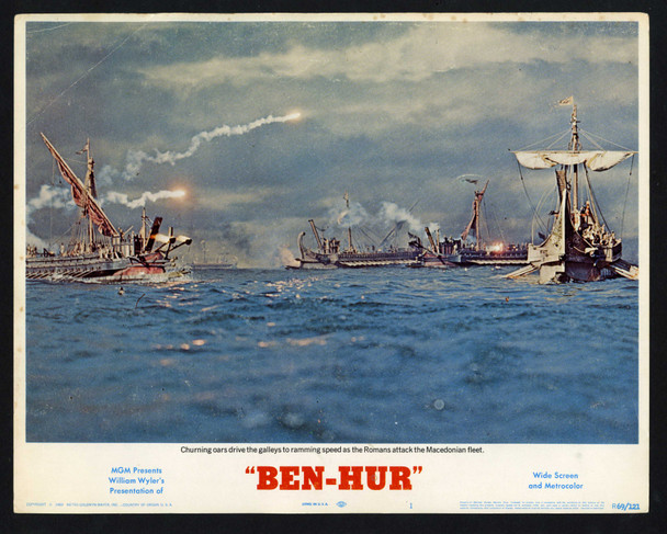 BEN-HUR (1959) 30692  11X14 Scene Lobby Card  Re-release of 1969  Naval Battle   Original U.S. Scene Lobby Card (11x14)  Re-release of 1969  Average Used