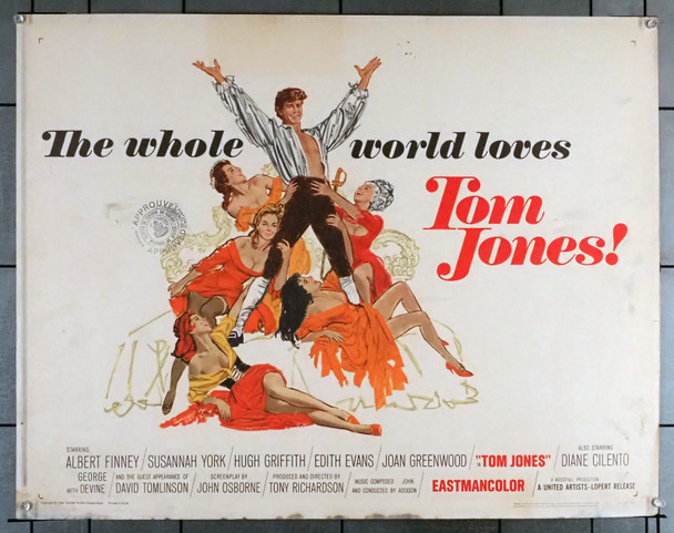 TOM JONES (1963) 30683  Movie Poster  (22x28)  Albert Finney  Susannah York  Hugh Griffith  Edith Evans  Joan Greenwood  Tony Richardson Original U.S. Half-Sheet Poster (22x28)  Average Used Condition