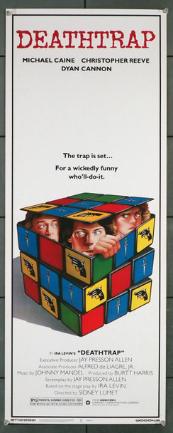 DEATHTRAP (1982) 30712  Movie Poster   Sidney Lumet   Christopher Reeve   Michael Caine   Dyan Cannon Original Warner Brothers Insert Poster  (14x36).  Very Fine Condition.  Rolled