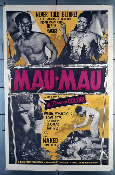 MAU-MAU (1955) 31036 Movie Poster (27x41) Folded Documentary Poster  Chet Huntley Narrator   Elwood Price  Director Original U.S. One-Sheet Poster (27x41) Folded