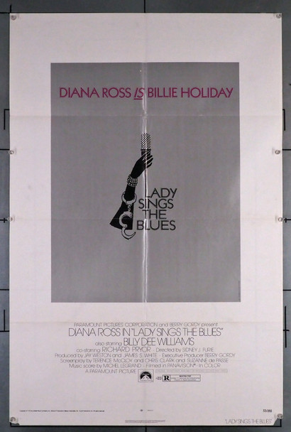 LADY SINGS THE BLUES (1972) 5712 Movie Poster  (27x41) Diana Ross  Billy Dee Williams  Richard Pryor  Sidney J. Furie Original U.S. One-Sheet Poster (27x41) Folded  Fine Condition