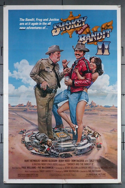 SMOKEY AND THE BANDIT II (1980) 31176 Movie Poster (27x41) Burt Reynolds  Sally Field  Jackie Gleason  Hal Needham  Art by Daniel Goozee Original U.S. One-Sheet Poster (27x41) Folded  Very Fine