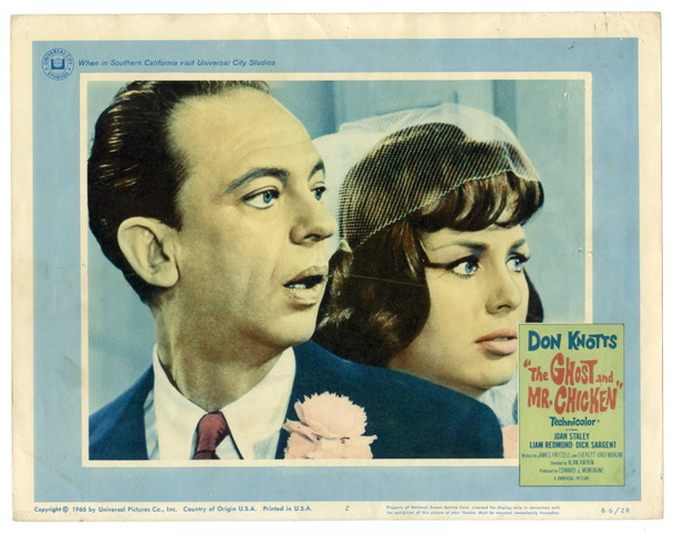 GHOST AND MR. CHICKEN, THE (1966) 31271 Movie Poster  Portrait Lobby Card  Don Knotts  Joan Staley Original U.S. Scene Lobby Cards  Two Individual Cards   Don Knotts  Joan Staley  Alan Rifkin