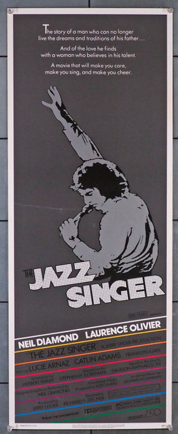 JAZZ SINGER, THE (1980) 31684 Movie Poster  Neil Diamond Original U.S. Insert Card Poster (14x36)  Never Folded  Fine Plus