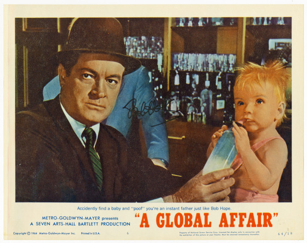 GLOBAL AFFAIR, A (1964) 31751 Lobby Card  Autographed  Bob Hope Original U.S. Lobby Card