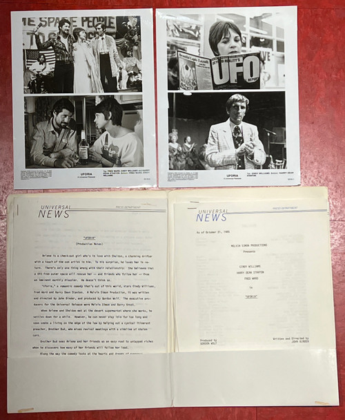 UFOria (1985) 31887  Cindy Williams  Fred War  Harry Dean Stanton  John Binder Original Universal Pictures U.S. Presskit with two photographs  Press Material