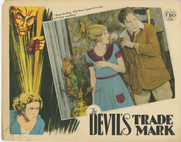 DEVIL'S TRADEMARK, THE (1928) 31336  Movie Poster  Scene Lobby Card  Ena Gregory  Patrick Cunning  James Leo Meehan Original U.S. Scene Lobby Card  (11x14)  Very Good Plus Condition