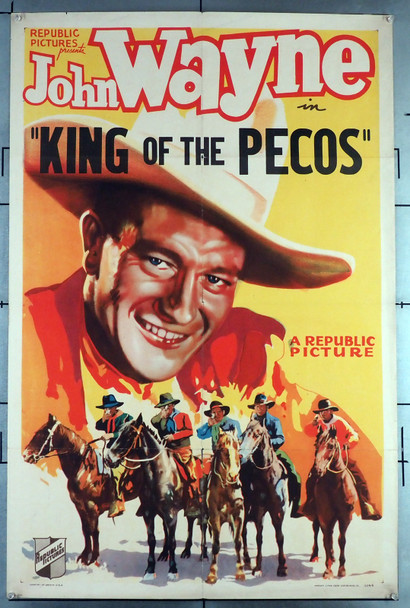 KING OF THE PECOS (1936) 31930 Movie Poster  John Wayne  Muriel Evans  Yakima Canutt  Jack Curtis  Joseph Kane Original U.S. One-Sheet Poster (27x41) Folded in Fine Plus Condition