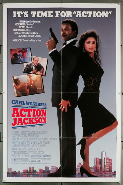 ACTION JACKSON (1988) 31935 Movie Poster  Vanity  Carl Weathers  Craig T. Nelson	 Original U.S. One-Sheet Poster (27x41)  Folded  Very Good Plus to Fine