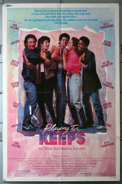 PLAYING FOR KEEPS (1986) 31941 Movie Poster  Danny Jordano  Matthew Penn  Leon Grant  Marisa Tomei  Bob Weinstein Original U.S. One-Sheet Poster (27x40) Fair to Good Condition