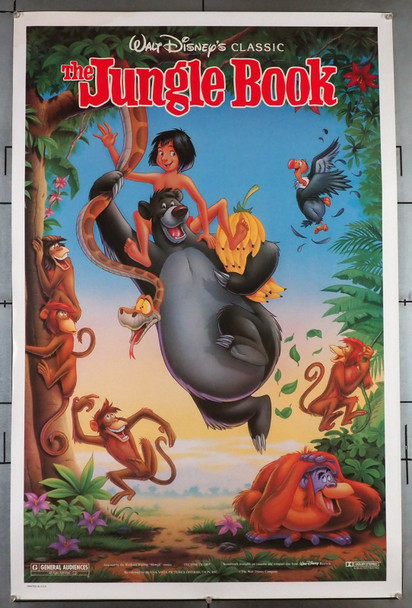 JUNGLE BOOK, THE (1967) 31975 Movie Poster  Re-release of 1990 Original U.S. One-Sheet Poster in Superb Condition  Never Folded