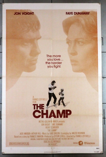 CHAMP, THE (1979) 26198 Movie Poster   Original U.S. One-Sheet Poster (27x41) Folded  Very Good Plus Condition  Jon Voight  Faye Dunaway